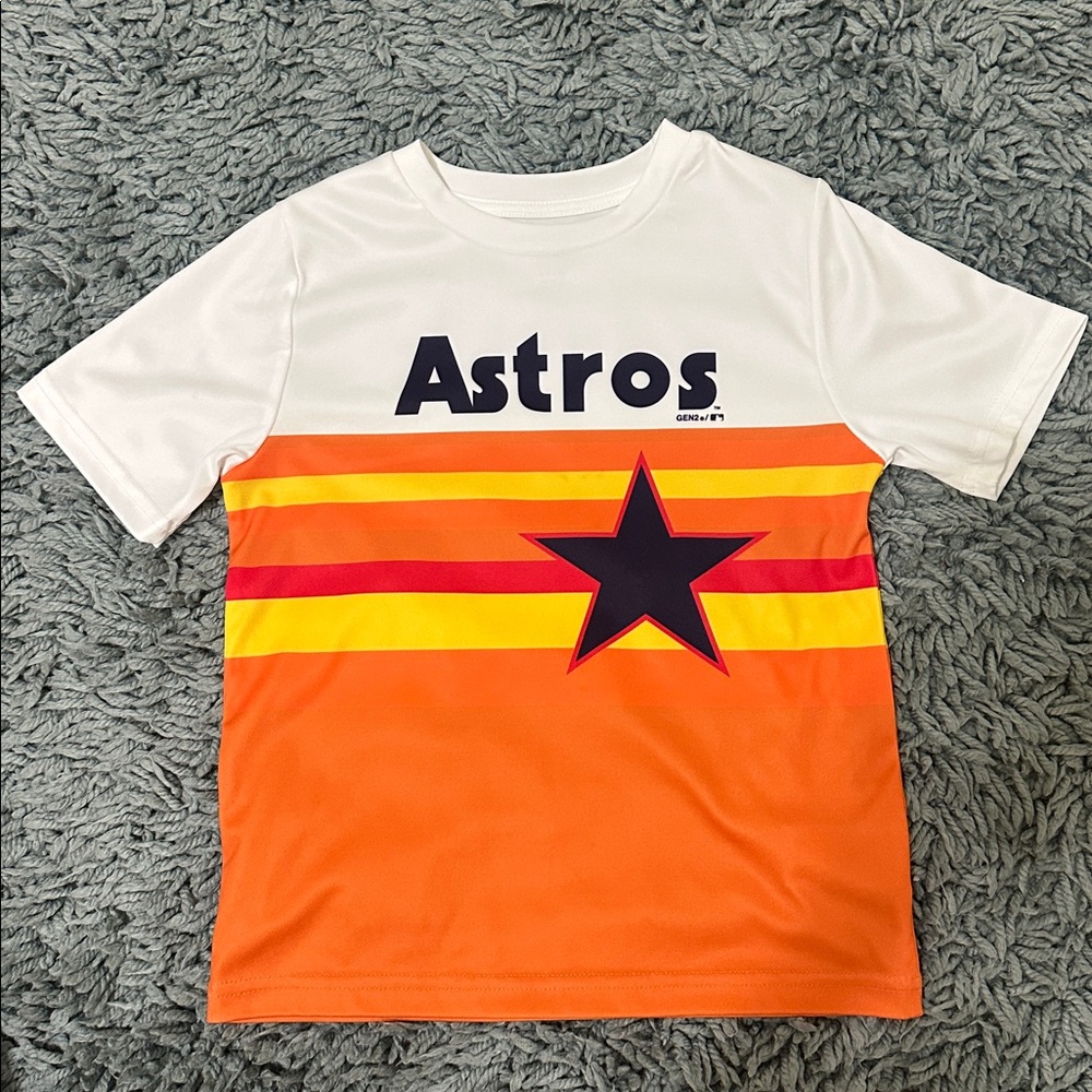 Astros Graphic Tee in White and Orange